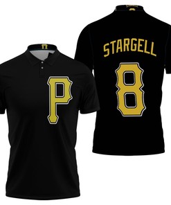 Pittsburgh Pirates Willie Stargell #8 Mlb Great Player Baseball Team Logo Majestic Custom Black 2019 Polo Shirt