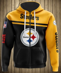 Pittsburgh Steelers 3D Skull Hoodie Pullover Zip Hoodie for Fans