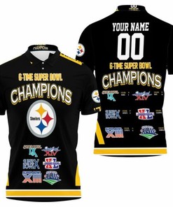 Pittsburgh Steelers 6-time Super Bowl Champions For Fans 3d Personalized 3D All Over Print Polo Shirt
