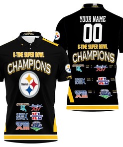 Pittsburgh Steelers 6-time Super Bowl Champions Personalized 3D All Over Print Polo Shirt