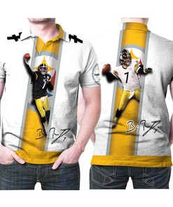 Pittsburgh Steelers Ben Roethlisberger 7 Player Signed 3D All Over Print Polo Shirt