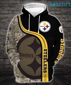 Pittsburgh Steelers Camo Hoodie 3D Big Logo Steelers Gift