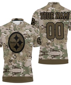Pittsburgh Steelers Camoflage Pattern Personalized 3D All Over Print Polo Shirt