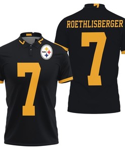 Pittsburgh Steelers Color Rush Limited Ben Roethlisberger Jersey Inspired 3D All Over Print Polo Shirt