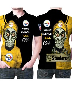 Pittsburgh Steelers Haters Silence I Kill You Printed 3D All Over Print Polo Shirt
