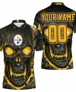 Pittsburgh Steelers Hello Darkness My Old Friend 3d Skull Personalized 3D All Over Print Polo Shirt