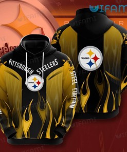 Pittsburgh Steelers Hoodie 3D Flame Steel Curtain Gift For Steelers Fan