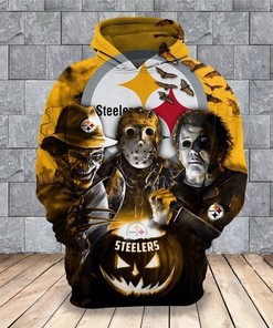 Pittsburgh Steelers Hoodie 3D Horror Night Halloween Pullover Nfl
