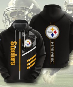 Pittsburgh Steelers Hoodie 3D Zip Hoodie 3 Lines Graphic Gift for Fans