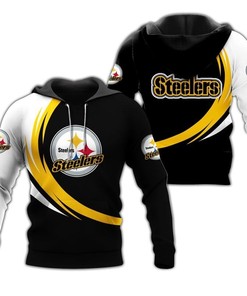 Pittsburgh Steelers Hoodie 3D Zip Hoodie Curve Graphic Gifts for Fans