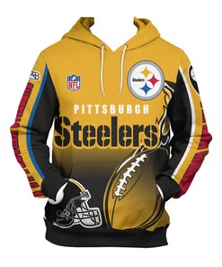 Pittsburgh Steelers Hoodie 3D Zip Hoodie Cute Flame Balls Graphic Gifts for Fans