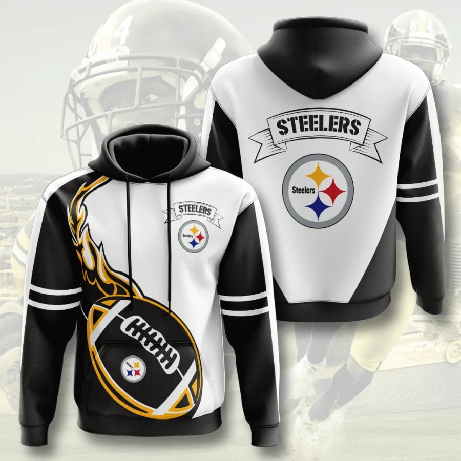 Pittsburgh Steelers Hoodie Flame Balls Graphic Gift for Fans - Image 2