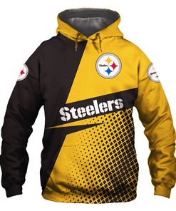 Pittsburgh Steelers Hoodie Long Sleeve Zip Hoodie for Fan