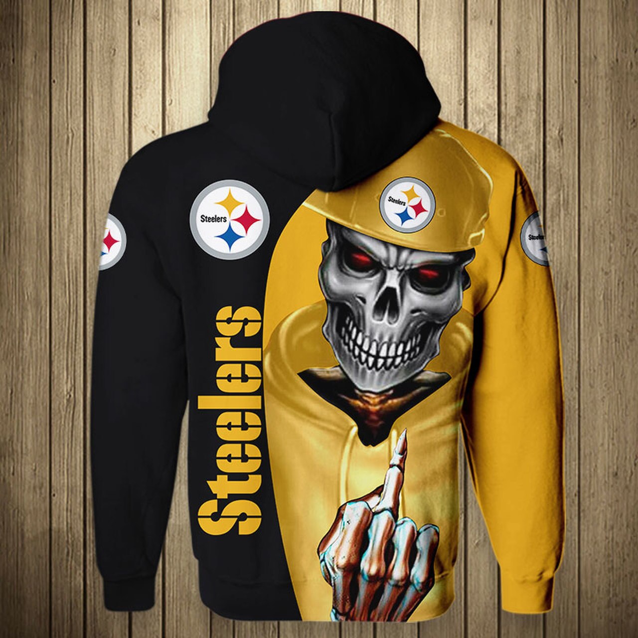 Pittsburgh Steelers Hoodie Skull Cute Zip Hoodie New Design - Image 2