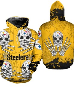 Pittsburgh Steelers Hoodie Skull for Halloween Graphic