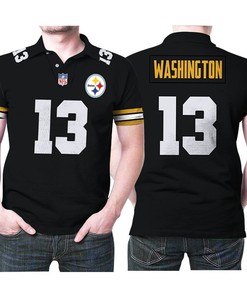 Pittsburgh Steelers James Washington 13 Great Player Nfl Football Team Game Black Jersey Style Polo Shirt