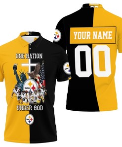 Pittsburgh Steelers One Nation Under God Great Players Team 2020 Nfl Personalized 3D All Over Print Polo Shirt