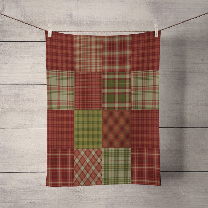 Plaid Autumn Shower Curtain Optional Add Baths, Towels - Image 3