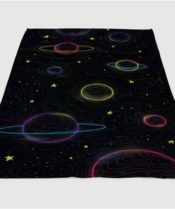 Planet Background Sherpa Fleece Blanket Gifts for Family, for Couple