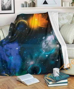 Planets Sherpa Fleece Blanket Gifts for Family, for Couple