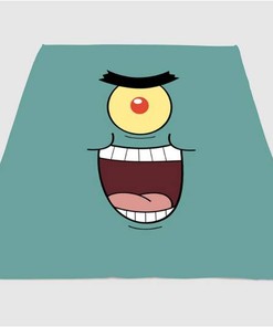 Plankton Spongebob Squarepants Sherpa Fleece Blanket Gifts for Family, for Couple