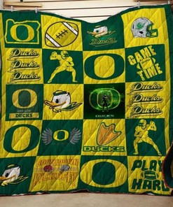Play Hard Oregon Ducks Ncaa Combined Love Collection Quilt Blanket Bedding Set