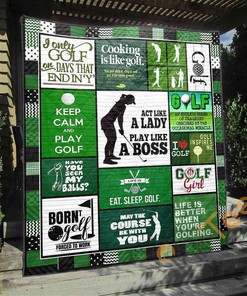 Play Like A Boss Women Golf Quilt Blanket Bedding Set