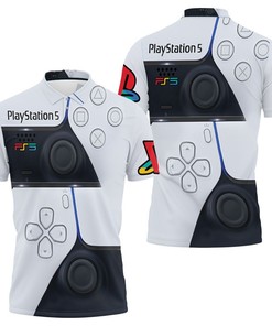 Playstation 5 Gaming Controller Design Pattern For Gamer 3D All Over Print Polo Shirt