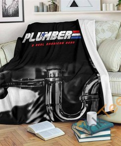Plumber Real American Hero Sherpa Fleece Blanket Gifts for Family, for Couple