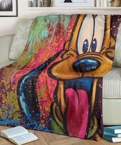 Pluto Spray Paint Disney Fleece Blanket Gift For Fan, Quilt Blanket Bedding Set Gift84