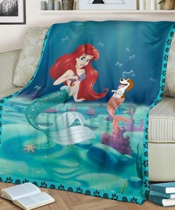 Pointer Dog Lovers And Mermaid Fleece Blanket Gift For Fan, Quilt Blanket Bedding Set Gift