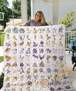 Poke?Mon Go Characters Quilt Blanket Bedding Set