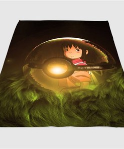 Pokeman Ball And Chihiro Sherpa Fleece Blanket Gifts for Family, for Couple
