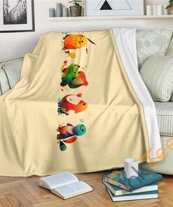Pokemon Bulbasaur Pikachu Charmander Squirtle Sherpa Fleece Blanket Gifts for Family, for Couple