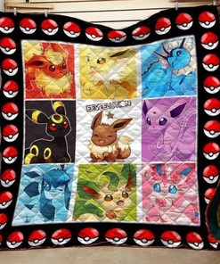 Pokemon Eevee Evolution For Fans Quilt Blanket
