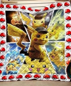 Pokemon Pikachu Evolution For Fans Quilt Blanket Bedding Set
