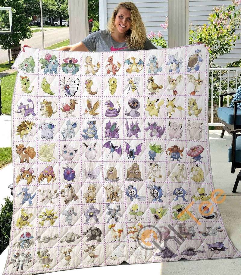 Pokemon Quilt Blanket Bedding Set