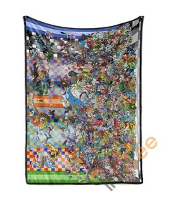 Pokemon Sherpa Fleece Blanket Gifts for Family, for Couple