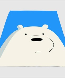 Poker Face Ice Bear Sherpa Fleece Blanket Gifts for Family, for Couple