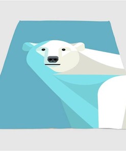 Polar Bear Vector Sherpa Fleece Blanket Gifts for Family, for Couple