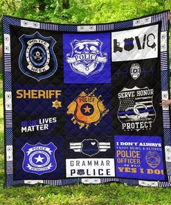 Police Blue Line Gift For Police Officer Quilt