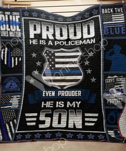 Police Mom Proud He Is A Policeman Quilt Blanket Bedding Set