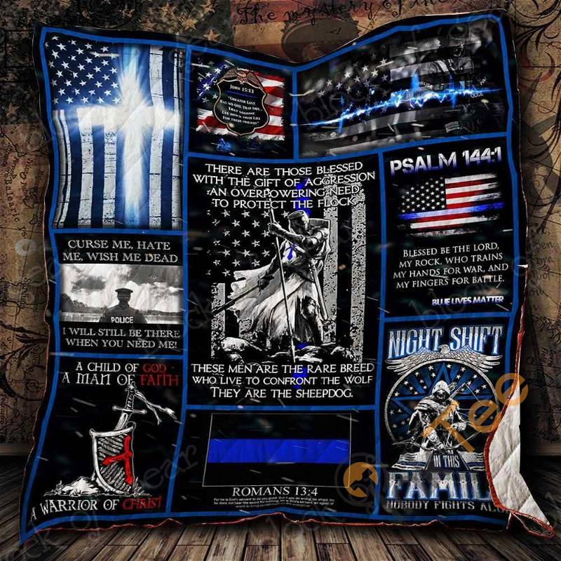 Policeman – A Warrior Of Christ Quilt Blanket Bedding Set