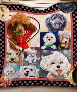 Poodle Quilt Blanket Bedding Set