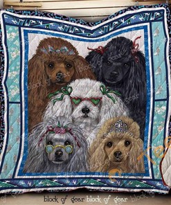 Poodles Quilt Blanket Bedding Set