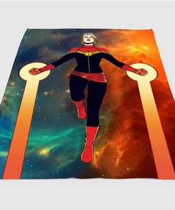 Pop Art Captain Marvel Sherpa Fleece Blanket Gifts for Family, for Couple