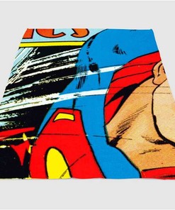 Pop Art Comic Superman Sherpa Fleece Blanket Gifts for Family, for Couple