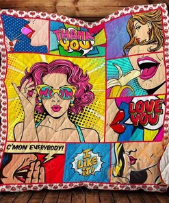 Pop Art Woman Quilt Blanket Bedding Set