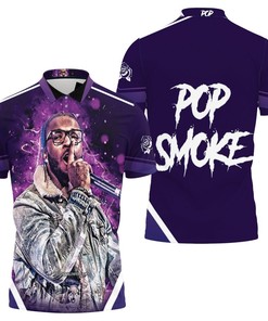 Pop Smoke 2020 Violet Neon Lights American Rapper 3D All Over Print Polo Shirt