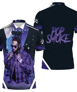 Pop Smoke Glitter Street Rap Hip Hop Night Moon 3D All Over Print Polo Shirt